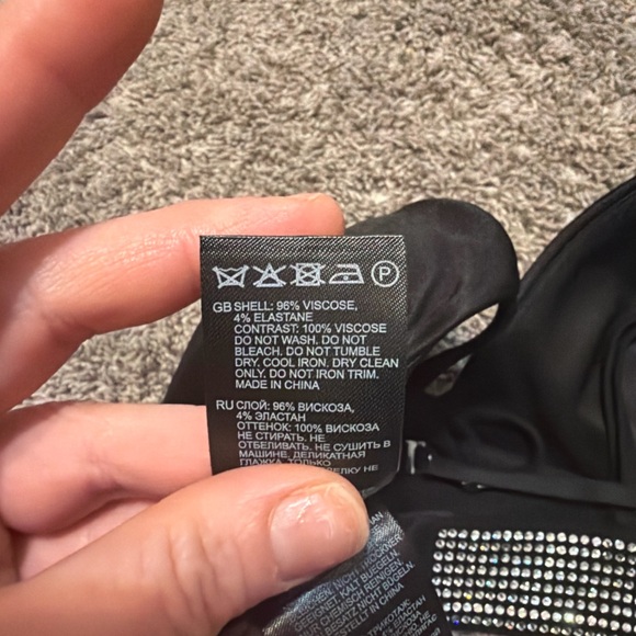 REISS Beth Embellished Bra Top Black US 10 Crystal Band NWOT - Picture 7 of 7